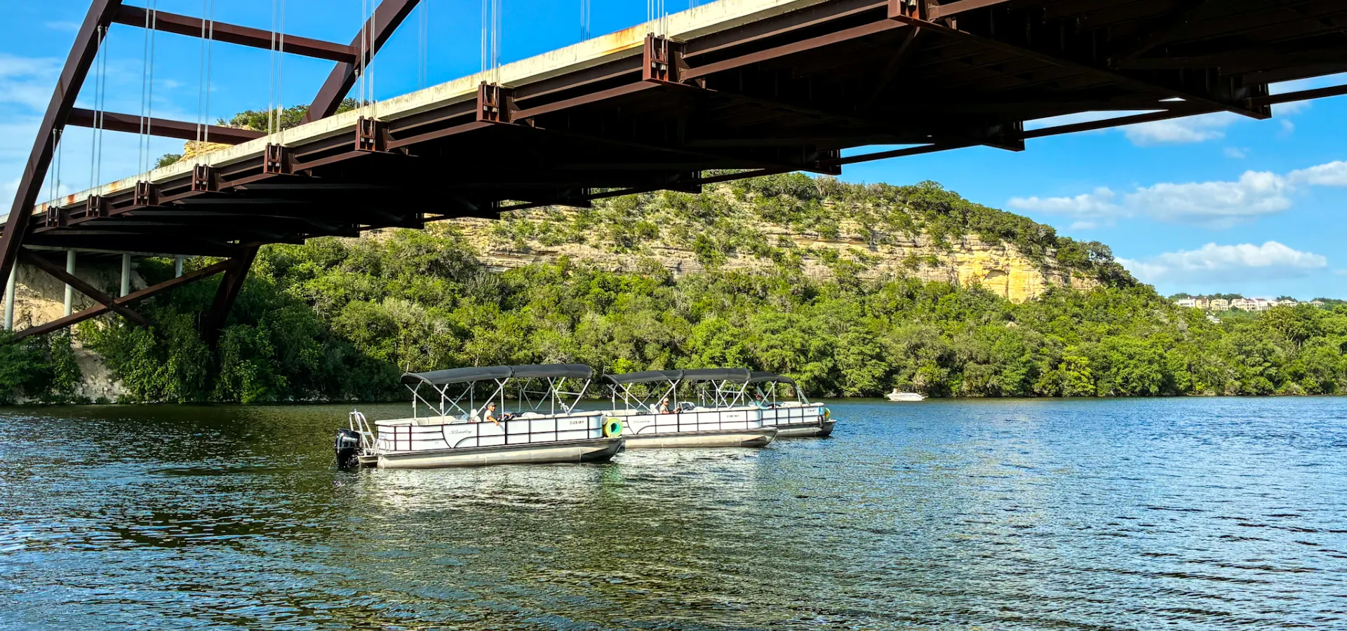Wake Riderz private captained pontoon boat rental on Lake Austin